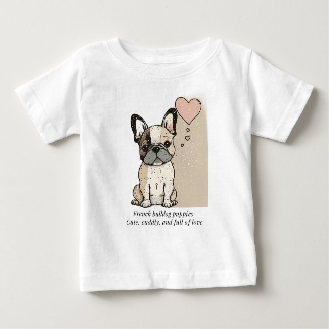 Französische Bulldoggen-Welpen - Niedlich und voll Baby T-shirt (Vorderseite)