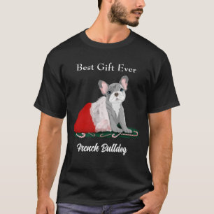 Französische Bulldoggenwelpe mit Weihnachtsmannmüt T-Shirt