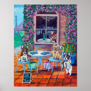 Französische Bulldogie-Kunstmauer Poster