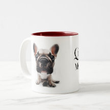 Französische Bulldogin-nah-up-Tasse mit Ihrem Name