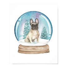 Französische Bulldogin - Schneeglobe Kunstdruckere