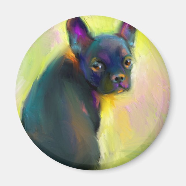 Französische Bulldogin-Welpenart Magnet (Vorne)