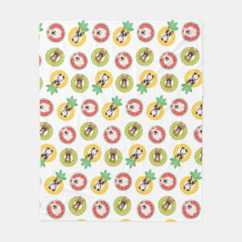 Französische Bulldogs in Fruit Pool Floating Muste Fleecedecke