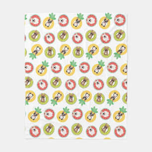 Französische Bulldogs in Fruit Pool Floating Muste Fleecedecke