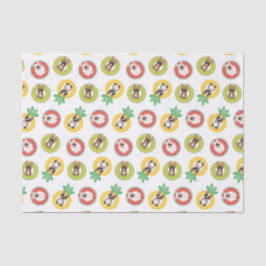 Französische Bulldogs in Fruit Pool Floating Muste Seidenpapier