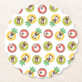 Französische Bulldogs in Fruit Pool Floating Muste Untersetzer