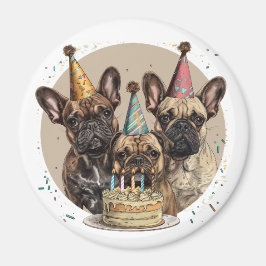 Französische Bulldogs Party Hats Magnet
