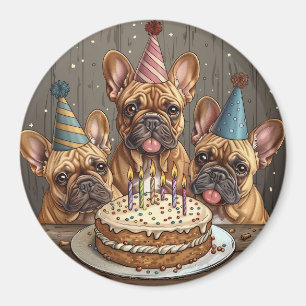 Französische Bulldogs Party Hats Magnet