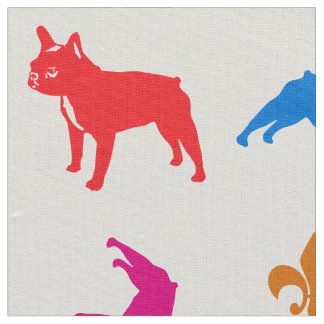 Französische Bulldogs über 12" Tile Stoff