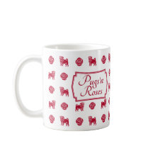 Französische Bullhunde mit Rote Rosen und Herz