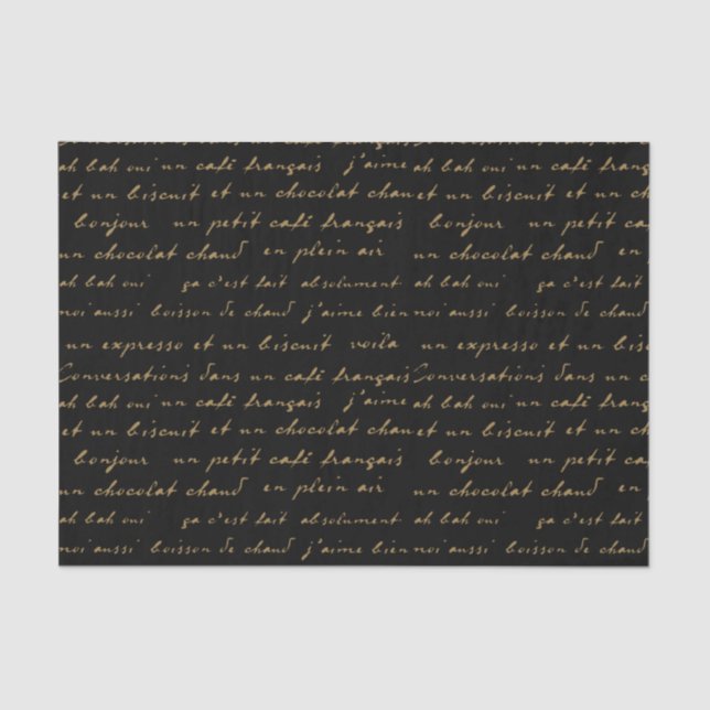 Französische Café-Konversationen Gold Worte und Wo Seidenpapier (Vorderseite)