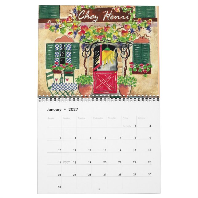 Französische Cafés, Kalender 2013 (Jan 2027)