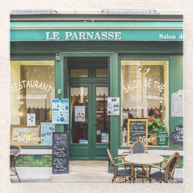 Französische Cafés: Versailles gemütliche Szene. Glasuntersetzer (Vorderseite)