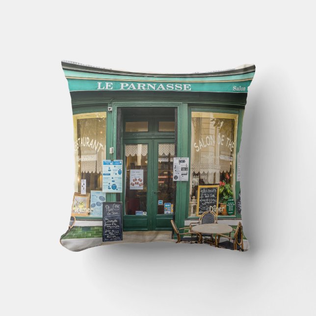 Französische Cafés: Versailles gemütliche Szene. Kissen (Vorderseite)