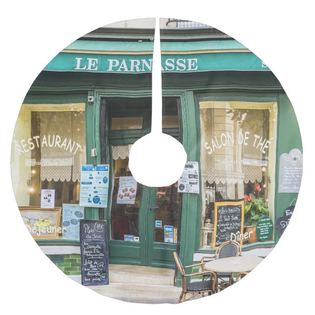 Französische Cafés: Versailles gemütliche Szene. Polyester Weihnachtsbaumdecke (Vorderseite)