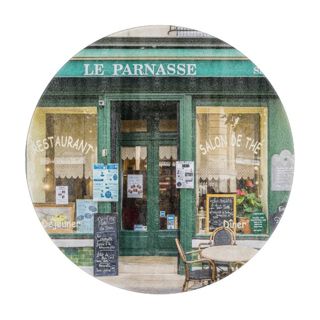 Französische Cafés: Versailles gemütliche Szene. Schneidebrett (Vorderseite)