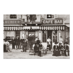 Französische Caféstraßenszene Fotodruck