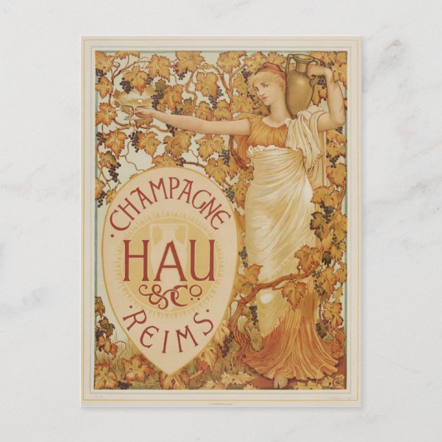 Französische Champagnerwerbung Postkarte (Vorderseite)