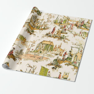 Französische Creme Toile Chinoiserie Rustikale Dec Geschenkpapier