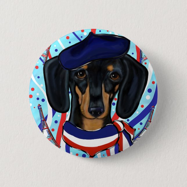 Französische Dackel Button (Vorderseite)