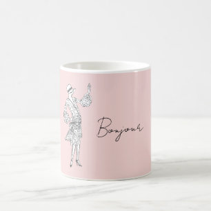 Französische Dame Bonjour (hallo) Kaffeetasse