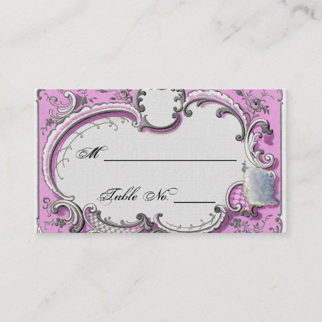 Französische Deko Frame Posh Wedding Platzkarten (Vorderseite)