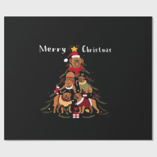 Französische Dogge Dogue de Bordeaux Weihnachtsbau Geschenkpapier