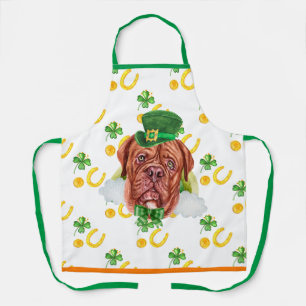 Französische Dogge Feiertagsdekoration St. Patrick Schürze