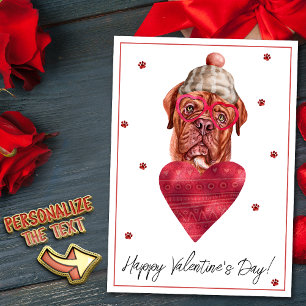 Französische Dogge Hundeliebhaber Valentinsgeschen Feiertagskarte
