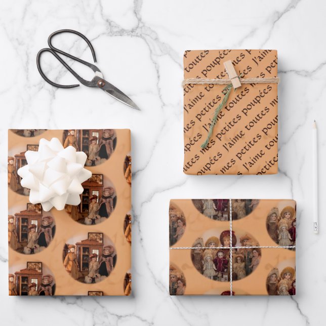 Französische Dollars und Freunde Geschenkpapier Set (Vorderseite)