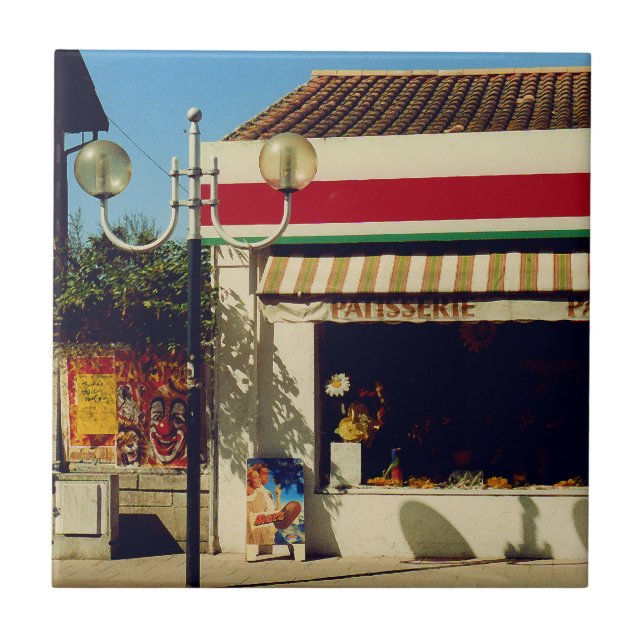 Französische Dorf-Bäckerei Fliese (Vorderseite)