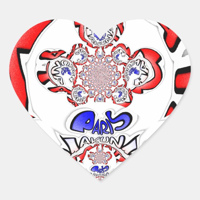 Französische Drehung Hakuna Matata: Einzigartiger  Herz-Aufkleber (Vorderseite)