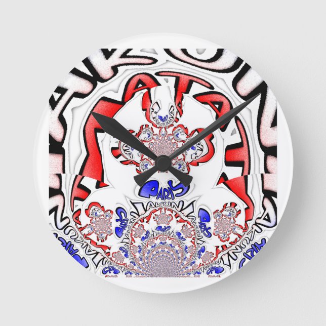 Französische Drehung Hakuna Matata: Einzigartiger  Runde Wanduhr (Vorderseite)