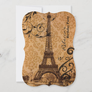 Französische eiffurmturmparis Geburtstagsparty Einladung