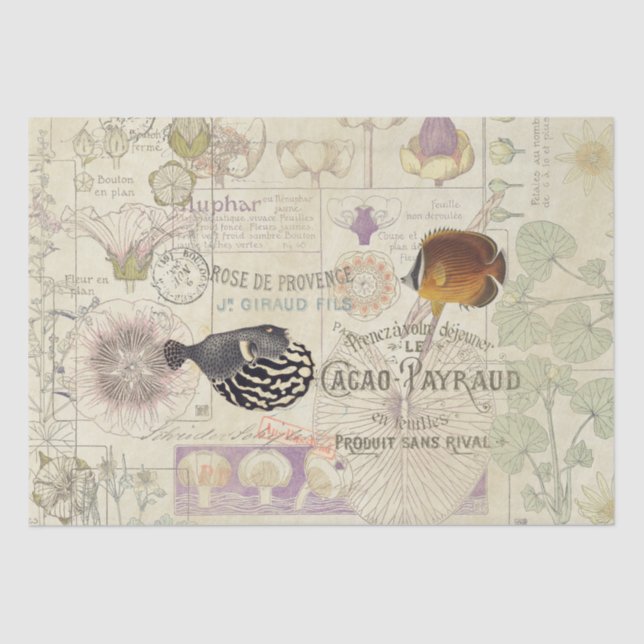 Französische Eintagsfliege-Kunst Nouveau Seidenpapier (Vorderseite)