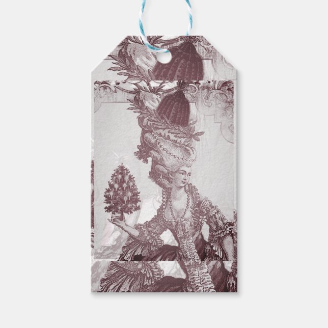 Französische Eleganz Marie Antoinette Joyeux Weihn Geschenkanhänger (Vorderseite)