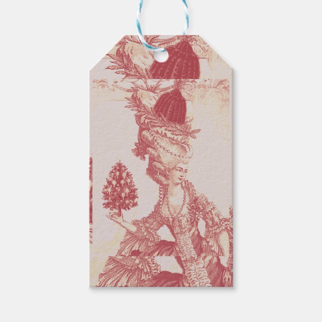 Französische Eleganz Marie Antoinette Joyeux Weihn Geschenkanhänger (Vorderseite)