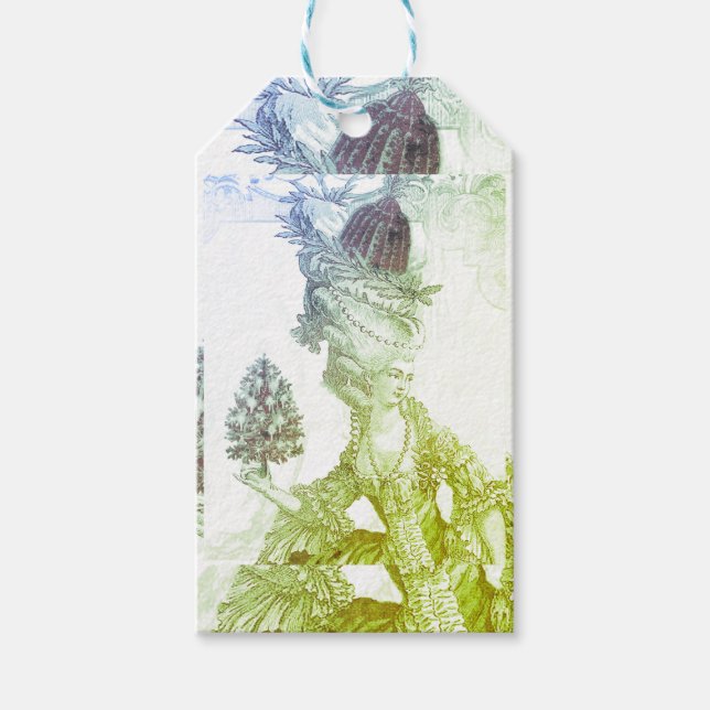 Französische Eleganz Marie Antoinette Joyeux Weihn Geschenkanhänger (Vorderseite)