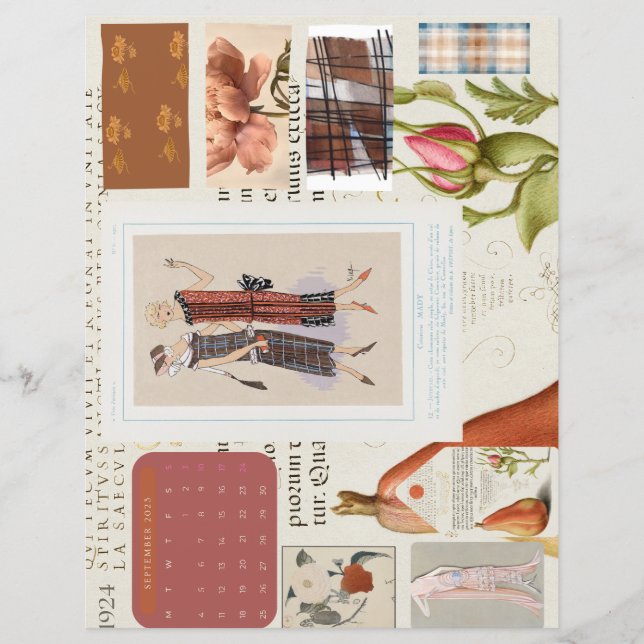 Französische Fashion Plate Calendar Stationery der (Vorderseite)