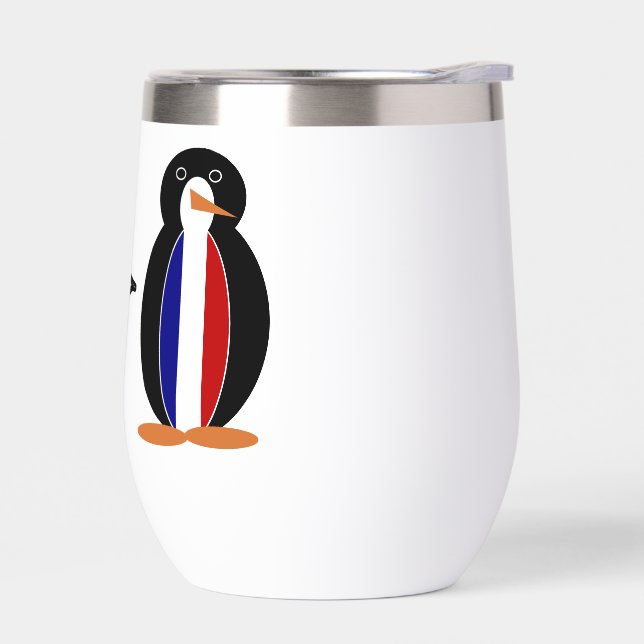 Französische Flagge als Vortragende Frau Penguin P (Links)
