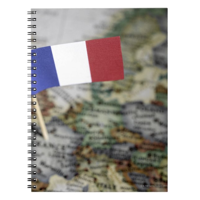 Französische Flagge auf Karte Notizblock (Vorderseite)