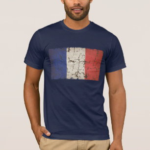 Französische Flagge beunruhigt T-Shirt