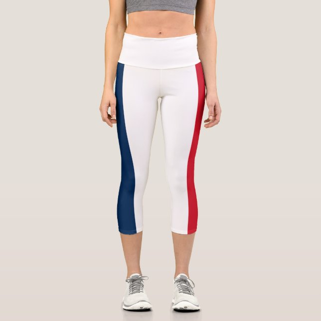 Französische Flagge Capri Leggings (Vorderseite)