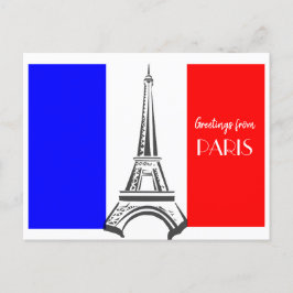 Französische Flagge des Paris Eiffel Tower Postkarte