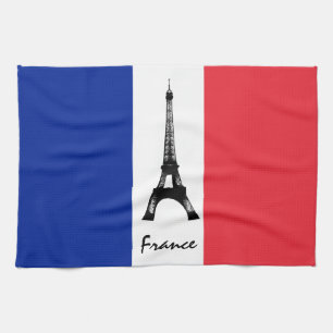 Französische Flagge & Eiffelturm - Frankreich / S Geschirrtuch
