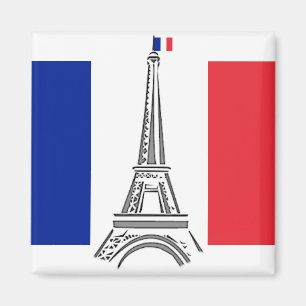 Französische Flagge Eiffelturm Paris Magnet