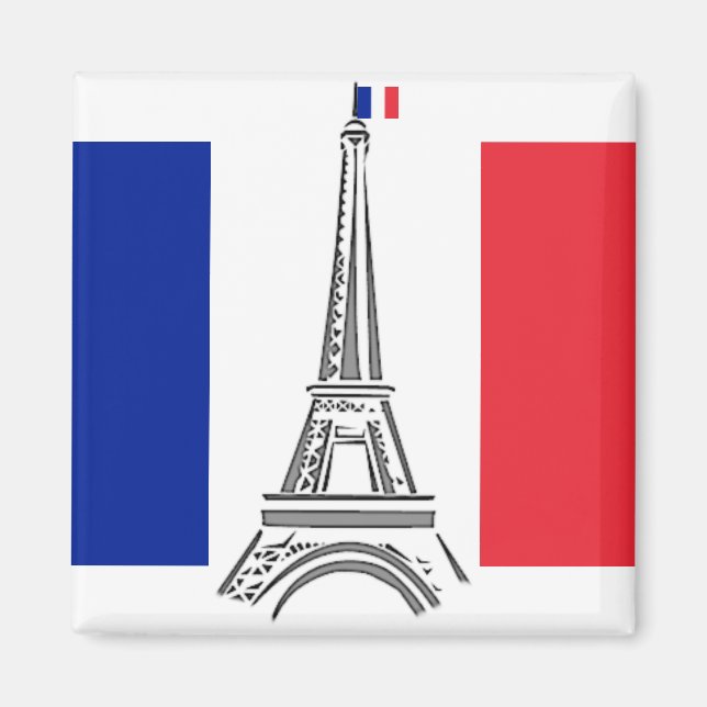 Französische Flagge Eiffelturm Paris Magnet (Vorne)