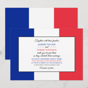 Französische Flagge, Flagge von Frankreich Hochzei Einladung