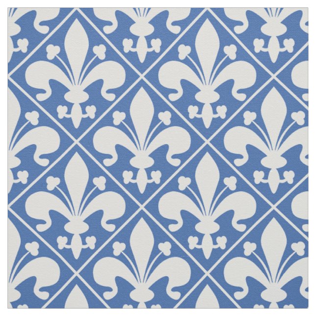 Französische Flagge Fleur de Lys Blue und weiß Stoff (Muster)