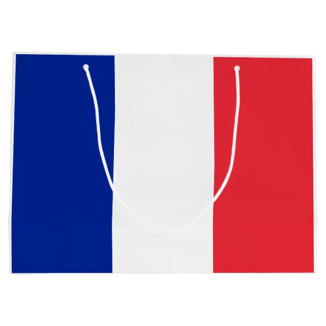 Französische Flagge (Frankreich) Große Geschenktüte (Rückseite)